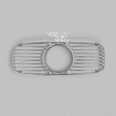 SPEAKER GRILL WITH 80MM HOLE FOR CLOCK OR TACH - 10-7/8 IN. WIDE X 3-15/16 IN. TALL CHROME - OVAL BEETLE 52-57
