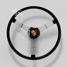 BANJO STEERING WHEEL BLACK WITH PORSCHE HORN BUTTON AND BOSS KIT