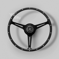 AAC VADAR BLACK STEALTH STEERING WHEEL WITH ADAPTER AND HORN BUTTON AVAILABLE IN 16" AND 17"